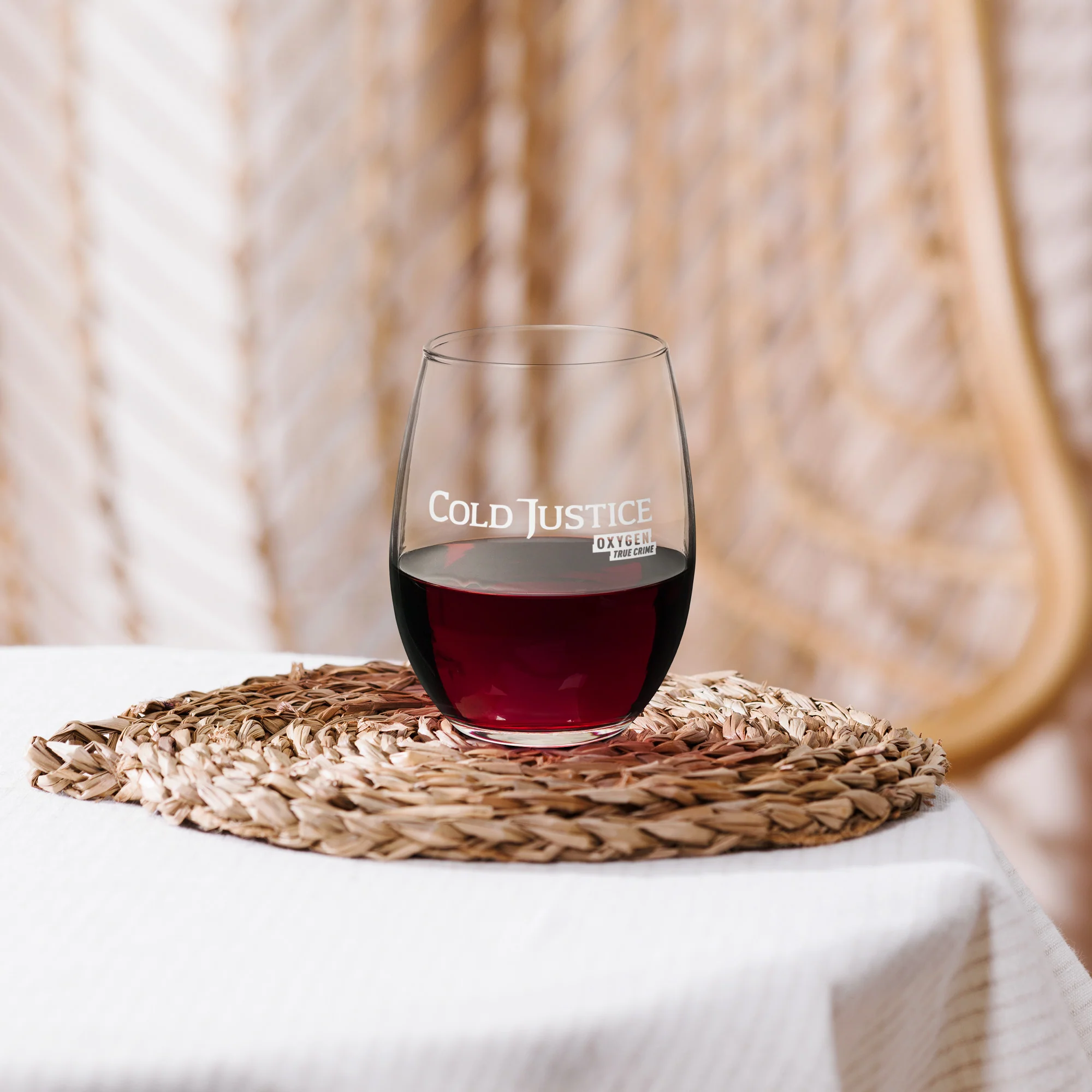 Cold Justice Logo Laser Engraved Stemless Wine Glass - Image 3