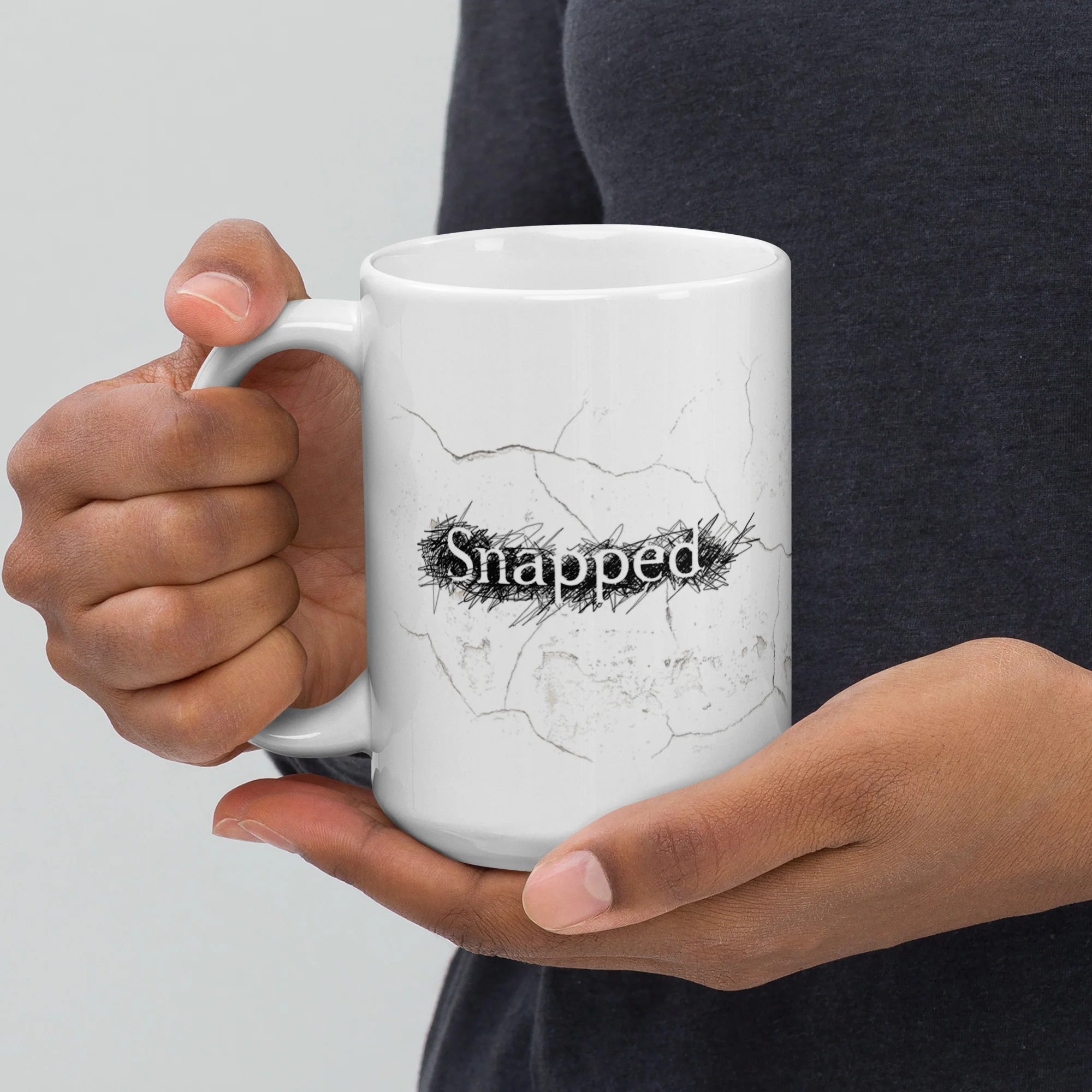 Snapped Logo Cracked White Mug - Image 3