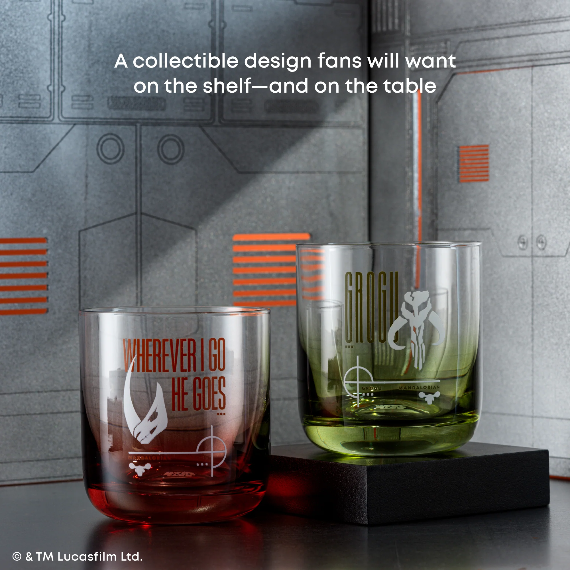 Star Wars™ Bounty Mandalorian Short Drinking Glasses - Grogu + Wherever I Go He Goes - Image 5
