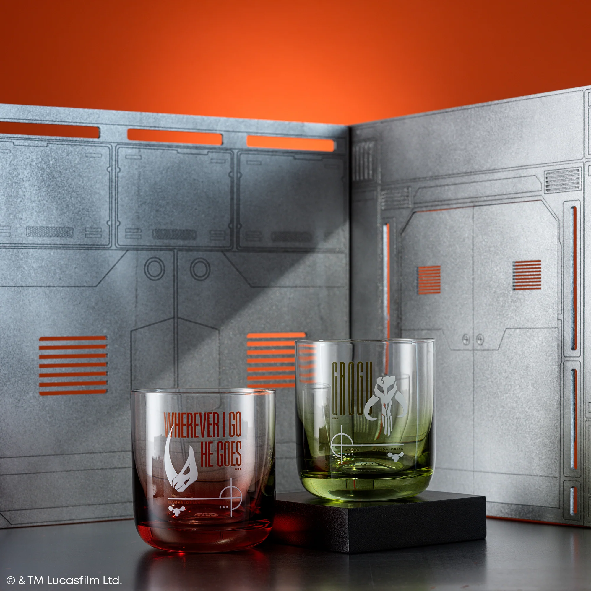 Star Wars™ Bounty Mandalorian Short Drinking Glasses - Grogu + Wherever I Go He Goes - Image 6